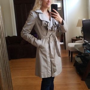 Beautiful NAF NAF trench with ruffled collar